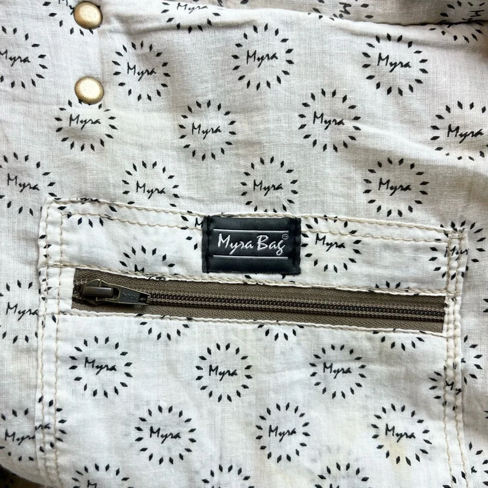 Myra Bag Multicolor Striped Tote with Brown Accents Shoulder Bag